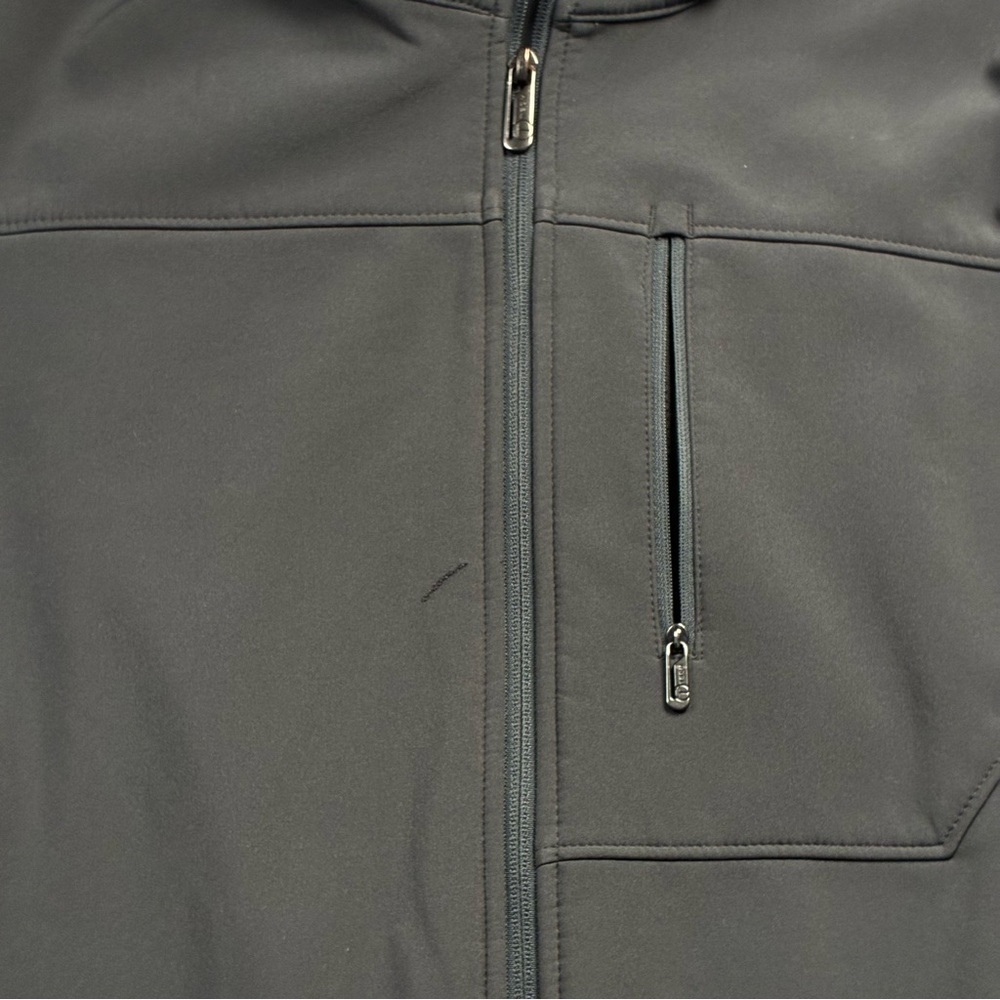 Tech By Tumi Men's Small Gray Softshell Jacket Fleece Lined Performance *Flaw View 4
